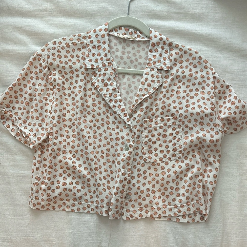 Cropped button up blouse